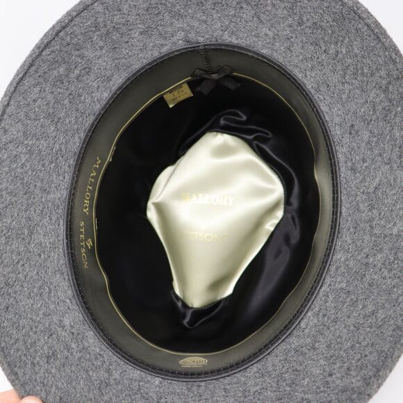 Men's Mallory by Stetson Pure Wool Fedora Gray Braided Band Size 7 - 7 1/8 Med - Picture 4 of 6